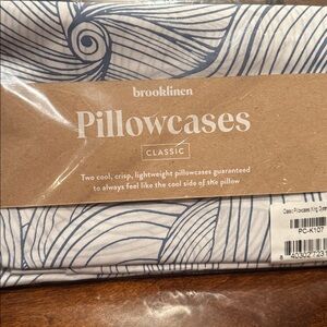 Brooklinen Classic Blue Oyster king pillowcases set of 2